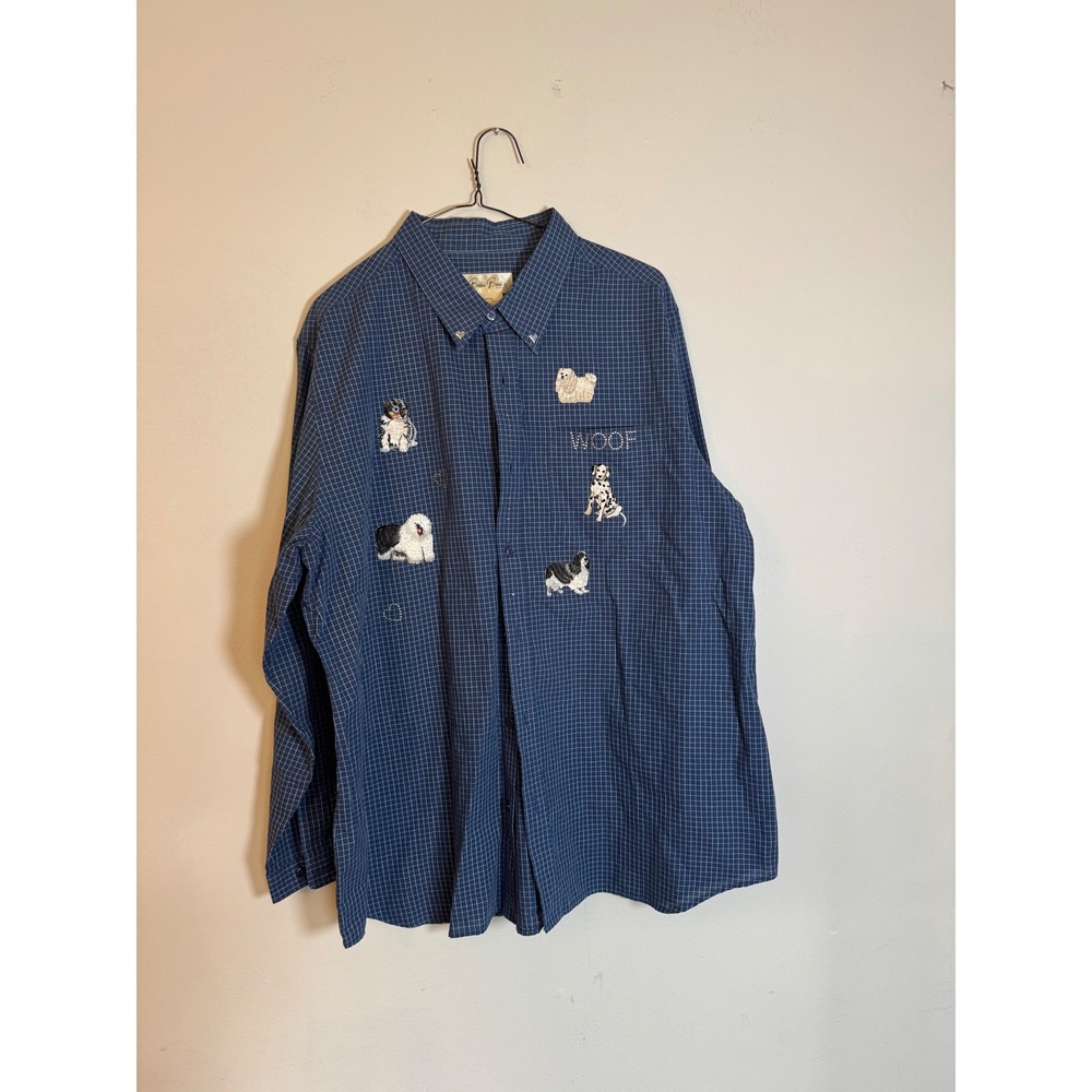 Bobbie Brooks Dog Grandma Core Embroidery Quirky Button Up Patches Bling
